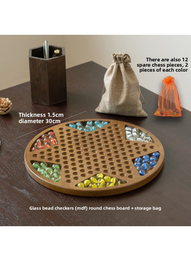 Checkers Glass Ball Checkers Children's Balls Adult Version Old-Fashioned Large-Size Pinball Porto Wooden